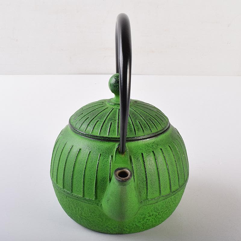 煎茶道具　南部鉄器　 盛栄堂造　カラー急須　若草色　C　R7575