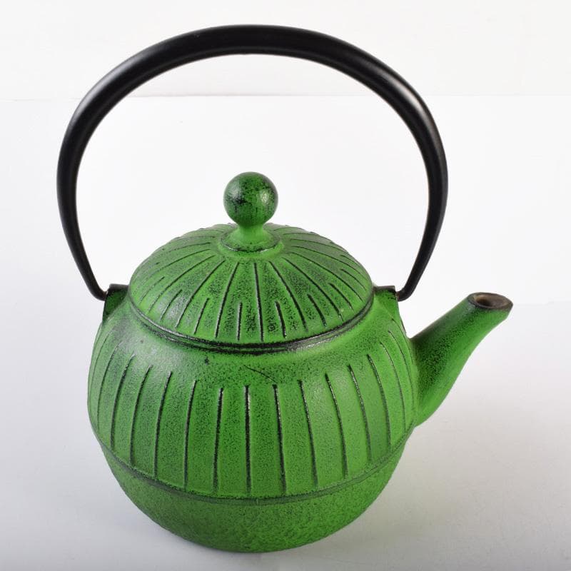 煎茶道具　南部鉄器　 盛栄堂造　カラー急須　若草色　C　R7575