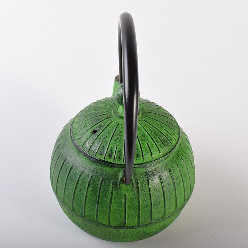 煎茶道具　南部鉄器　 盛栄堂造　カラー急須　若草色　C　R7575