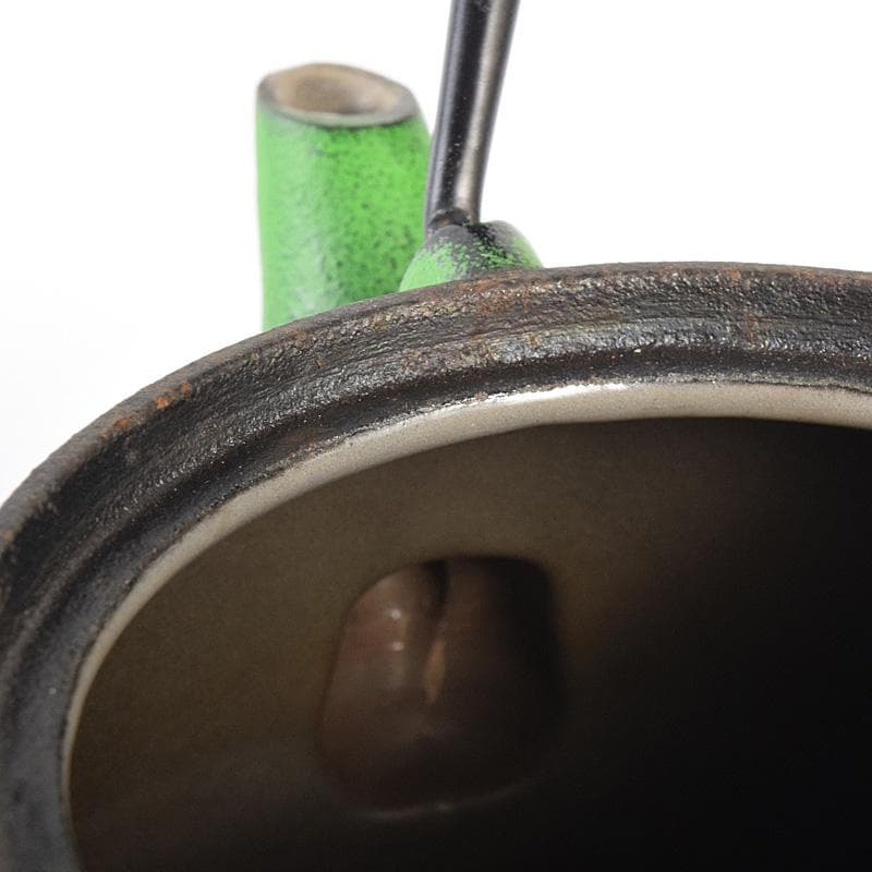 煎茶道具　南部鉄器　 盛栄堂造　カラー急須　若草色　C　R7575