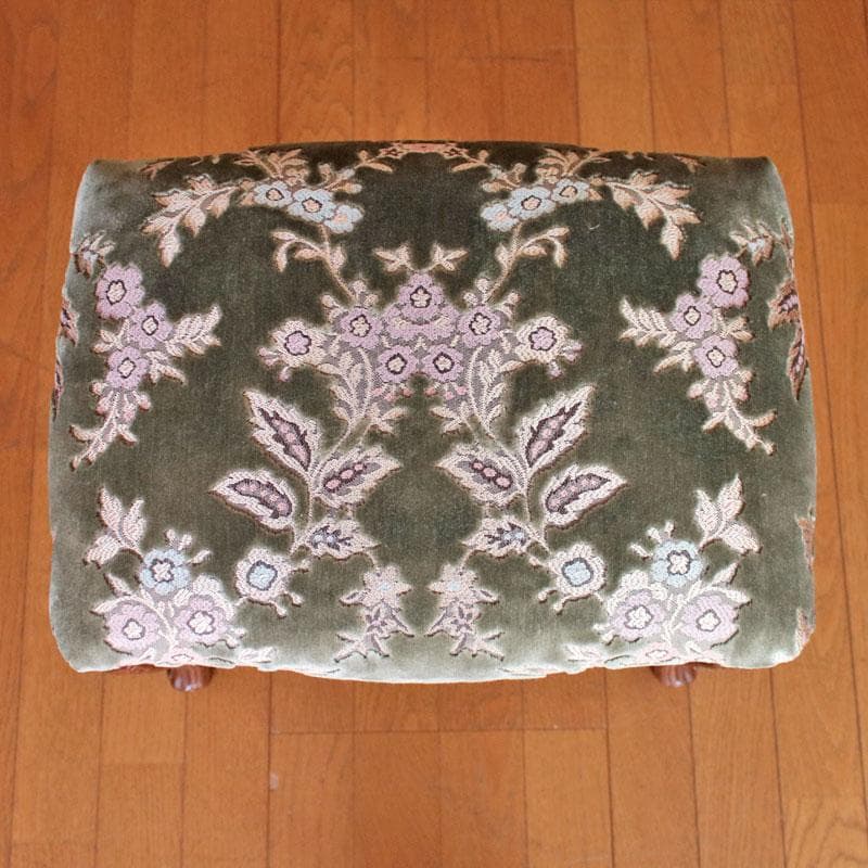 クラシック 金華山スツール グリーン オットマン 猫脚 602-450