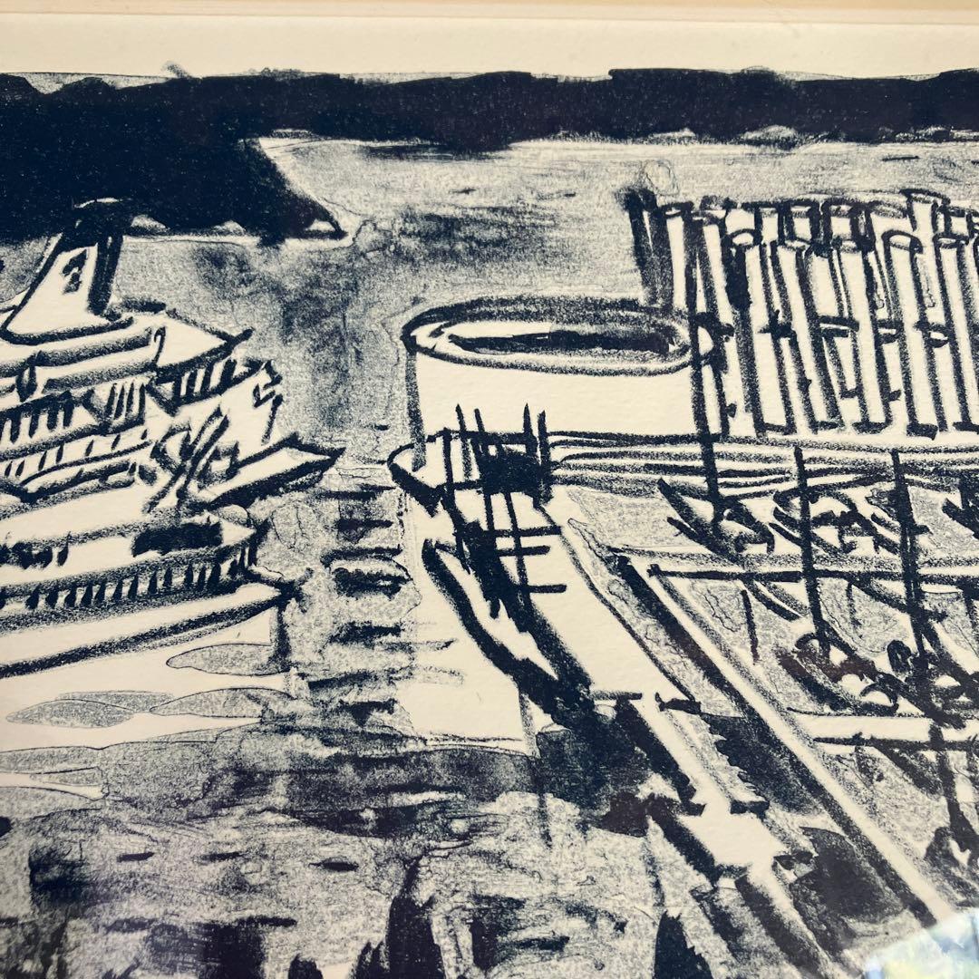 柳原良平　リトグラフ 境ヶ浜マリンパーク　54／100 額装