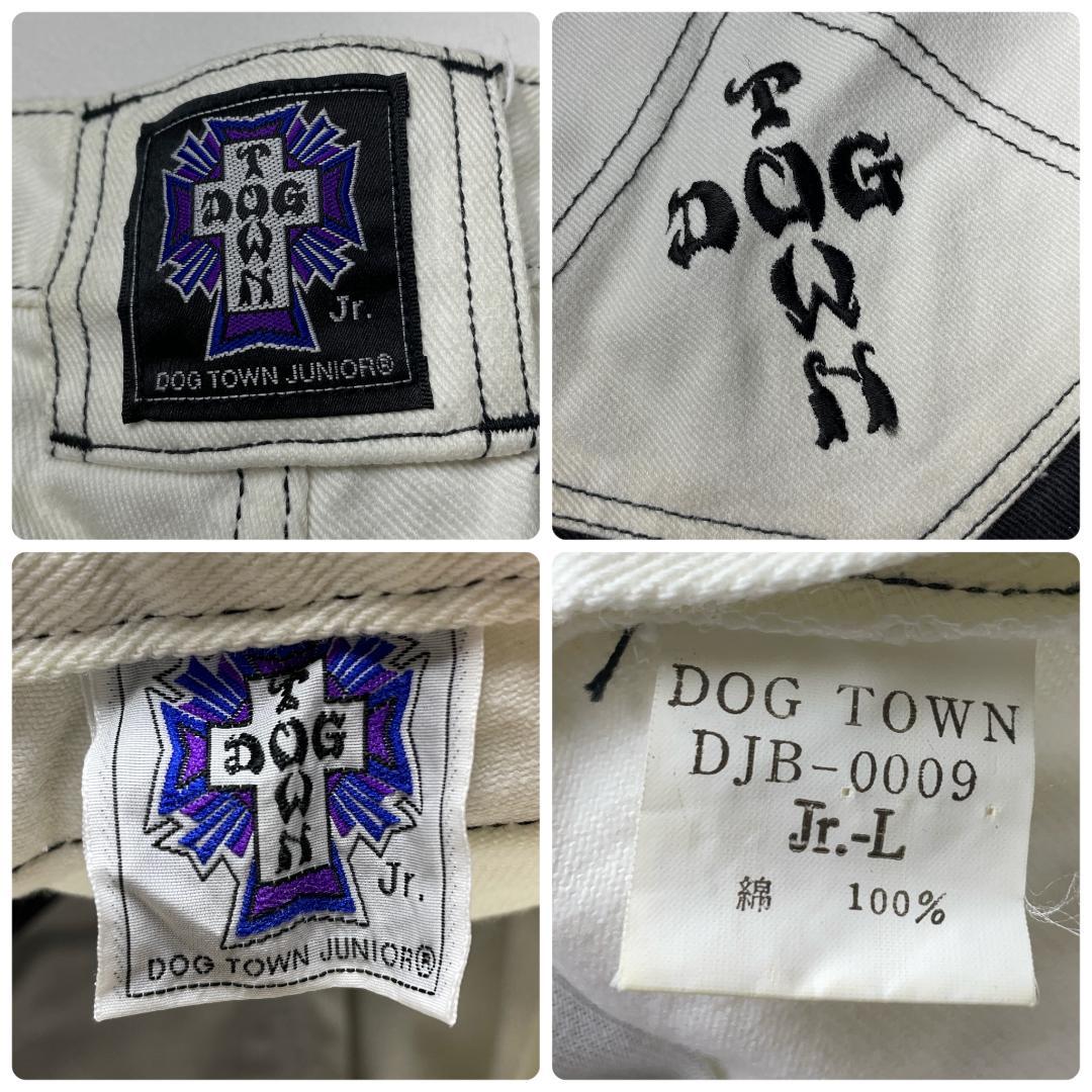 ドッグタウンバギーデニム白黒極太w31刺繍b系ストリートブラックホワイトデニム