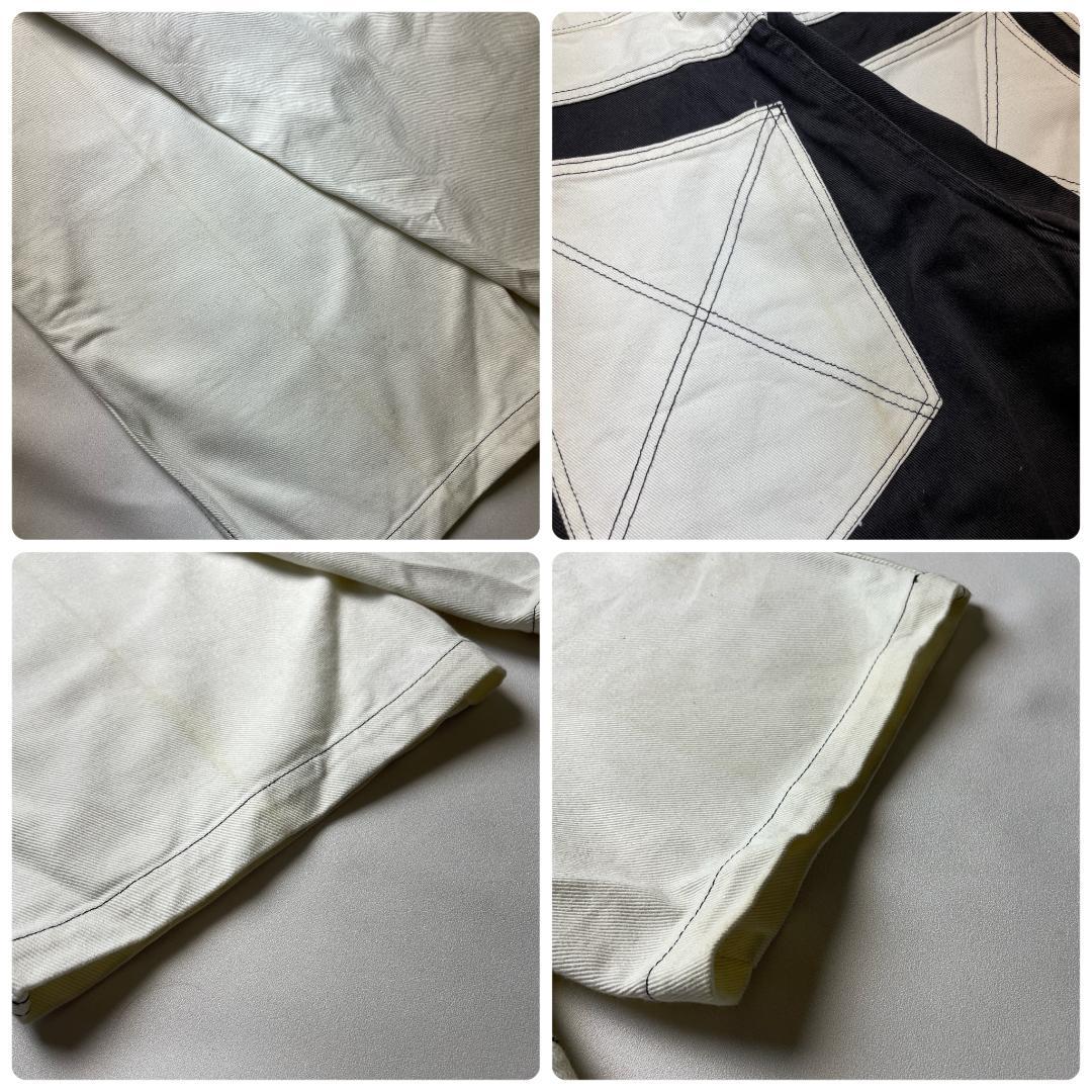 ドッグタウンバギーデニム白黒極太w31刺繍b系ストリートブラックホワイトデニム