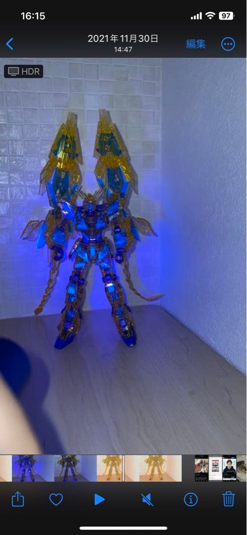 RG ユニコーンガンダム　フェネクス　クリア　ＵＶ発光