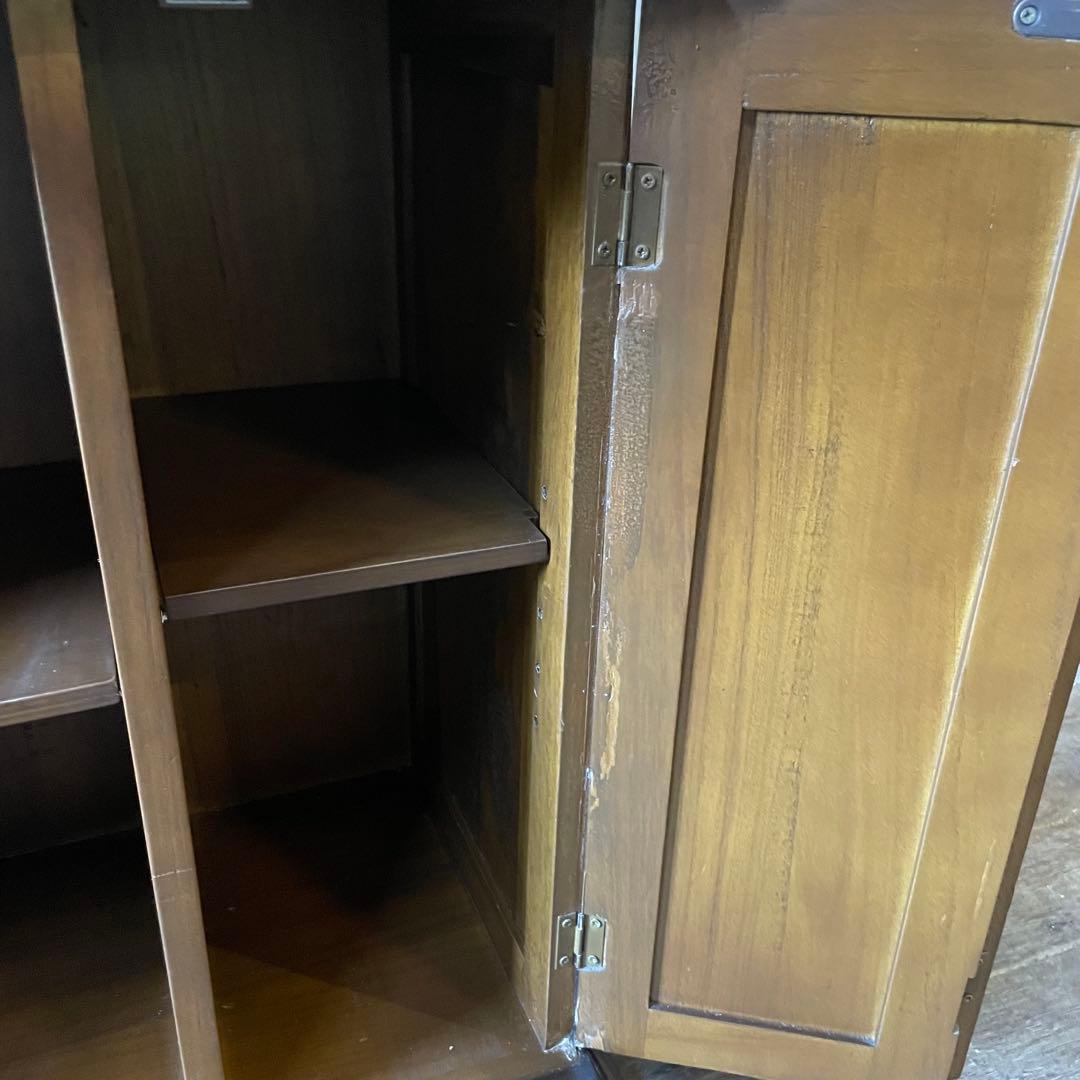 アンティーク調 コンソールキャビネット 木彫り 飾り棚 サイドボード