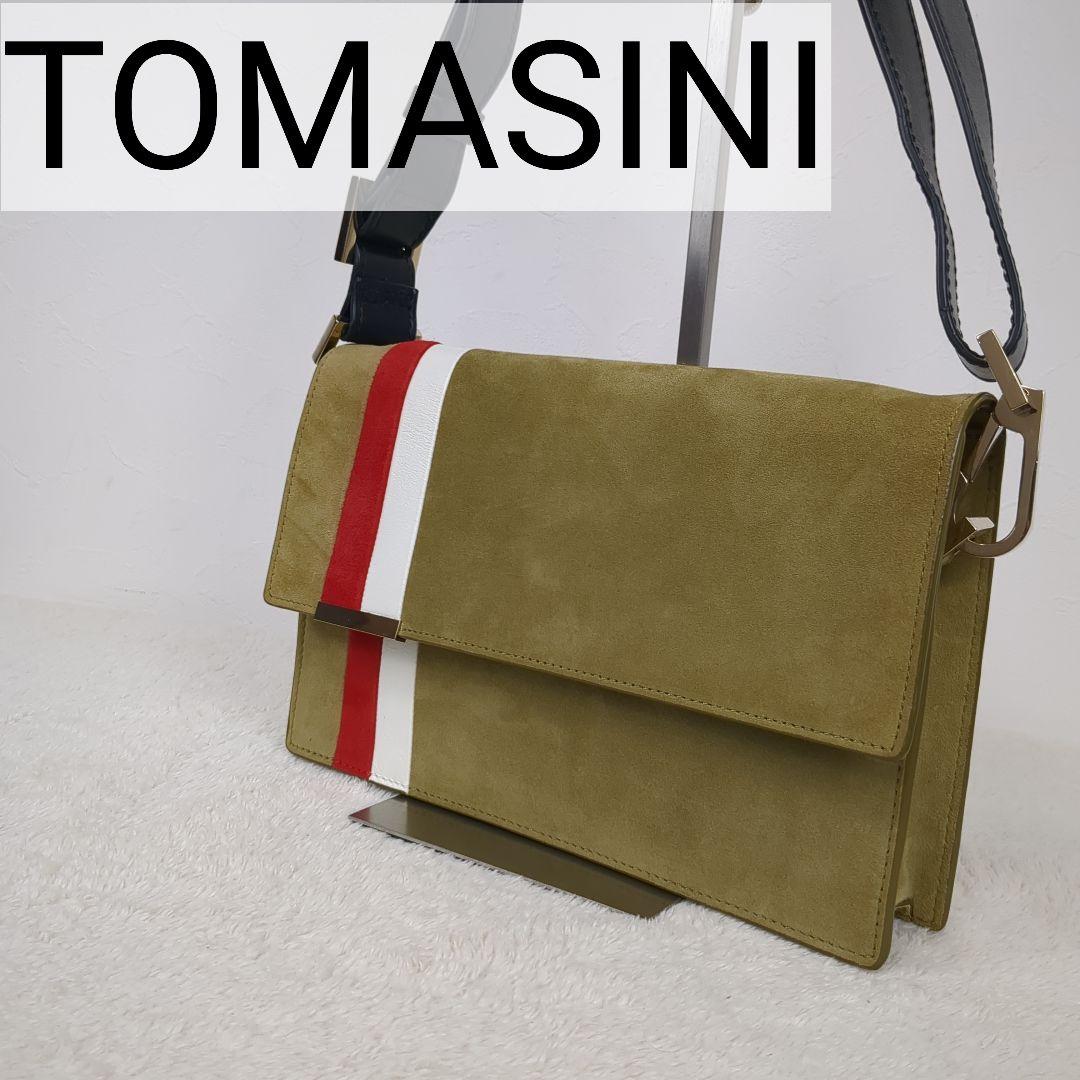 TOMASINI PARIS ワンショルダーバッグ スエード　ゴールド　イタリア