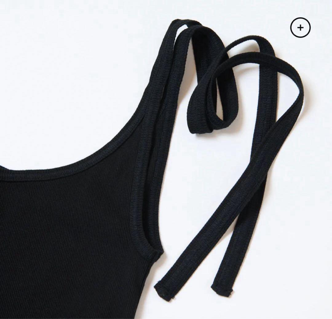 【新品未使用】THE SHISHIKUI ribbon cami/BLACK