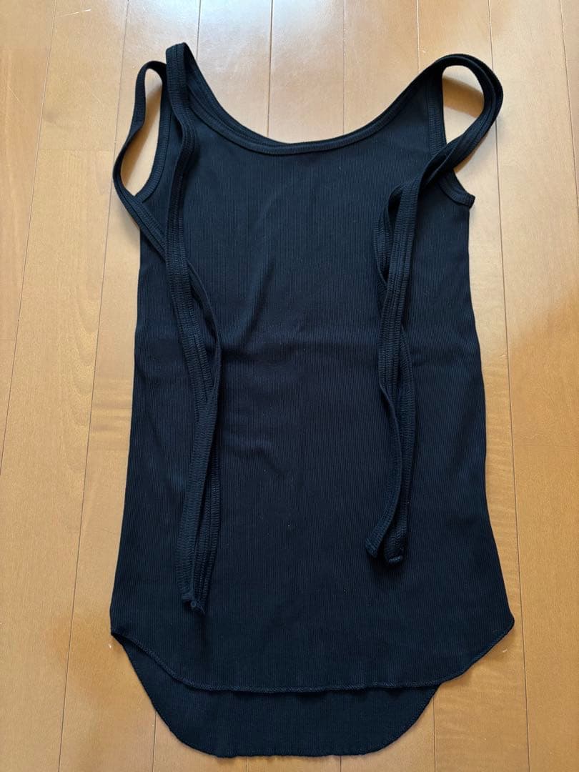 【新品未使用】THE SHISHIKUI ribbon cami/BLACK