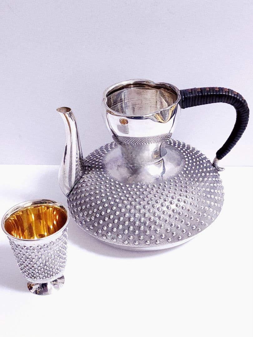 銀製　酒器セット 酒注と猪口 総重量：約279.23g