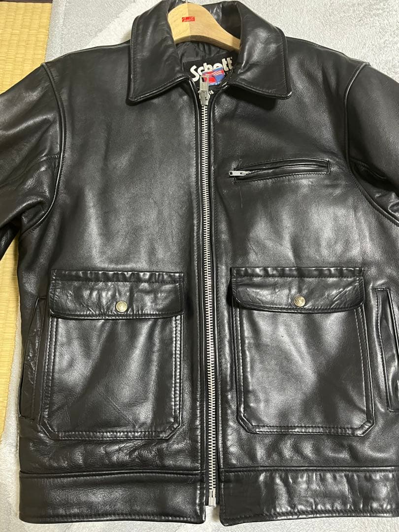 Schott ブラック シングルライダースジャケット