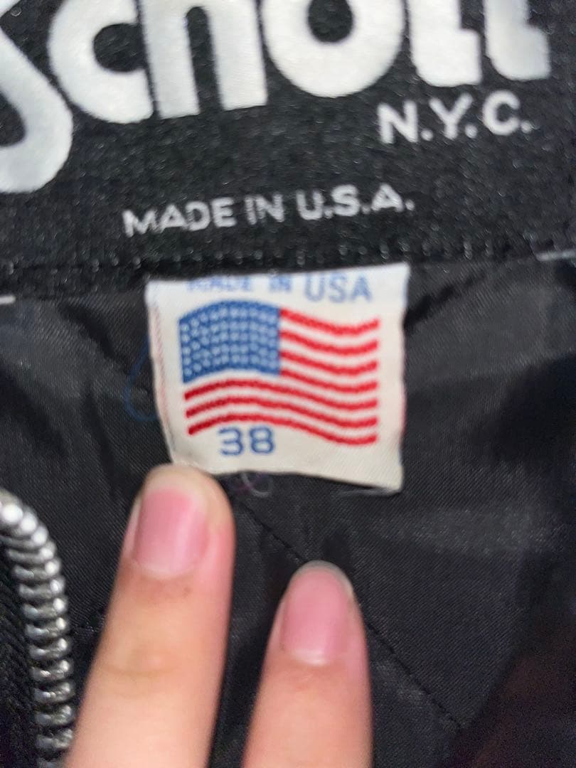 Schott ブラック シングルライダースジャケット