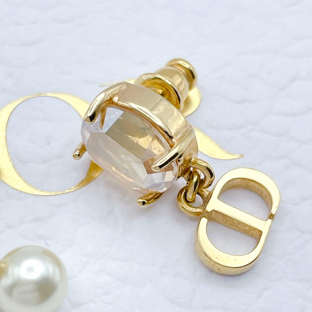 Christian Dior ピアス　CD NAVYストーン　パール　ゴールド