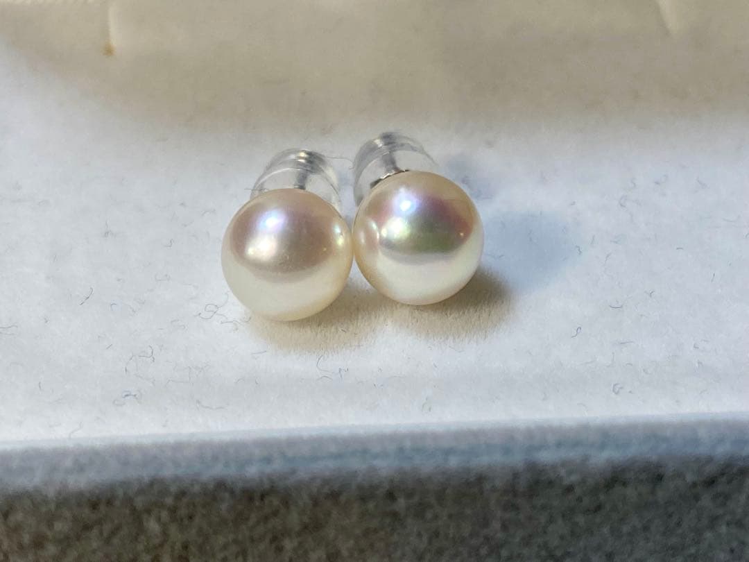 NONさま専用　　【8.2ミリ花珠】パールピアス　あこや真珠　最高級　プラチナ