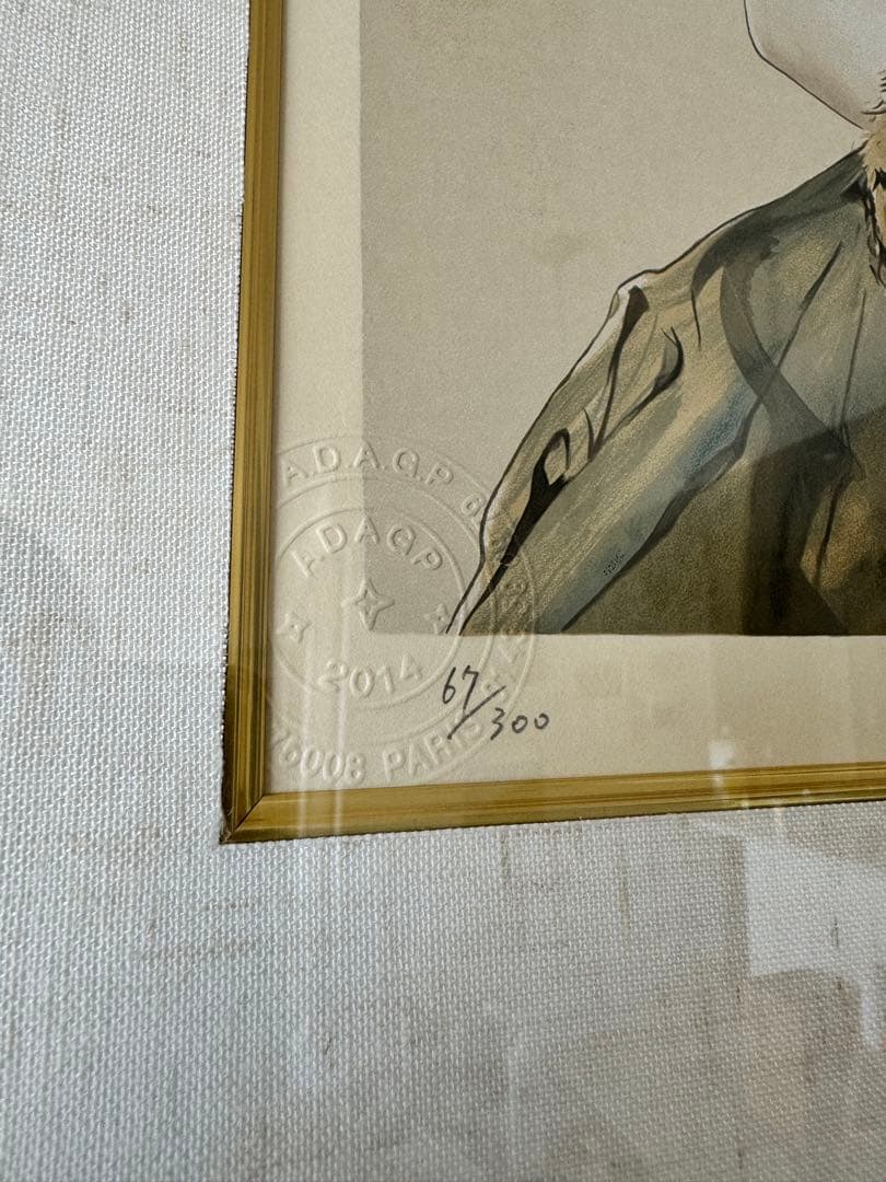 藤田嗣治『猫を抱く少女』限定67/300 額装版画 シルクスクリーン 本物保証