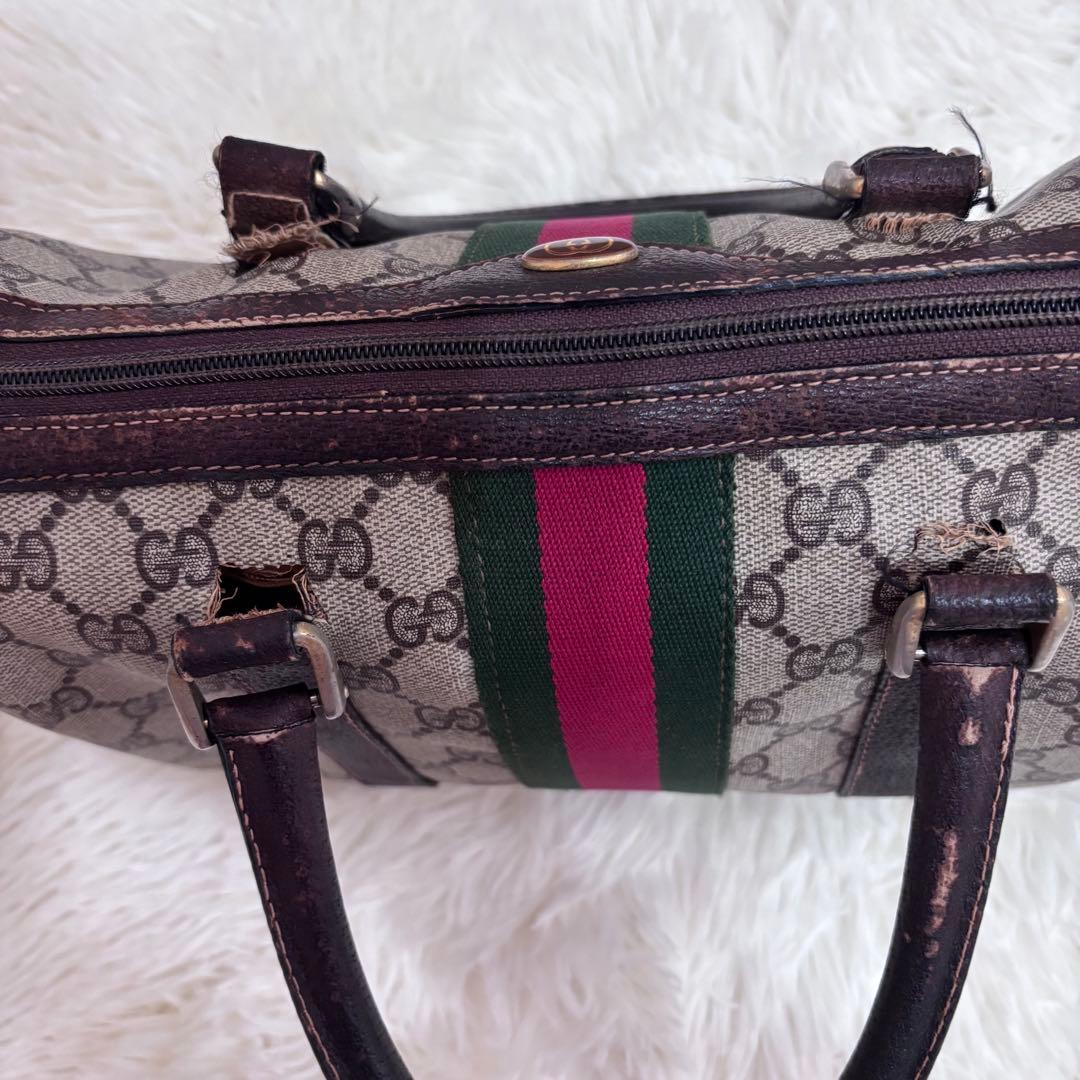 【GUCCI オールドグッチ】ミニボストン GG柄 シェリーライン