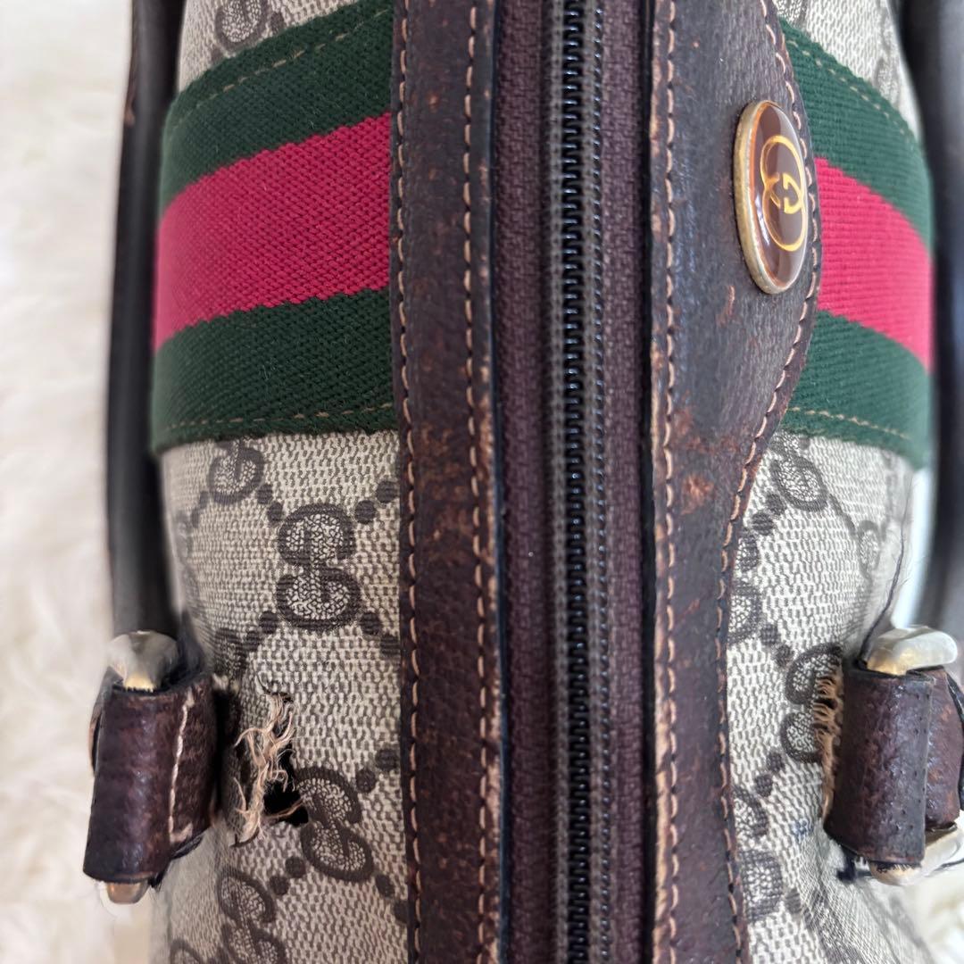 【GUCCI オールドグッチ】ミニボストン GG柄 シェリーライン