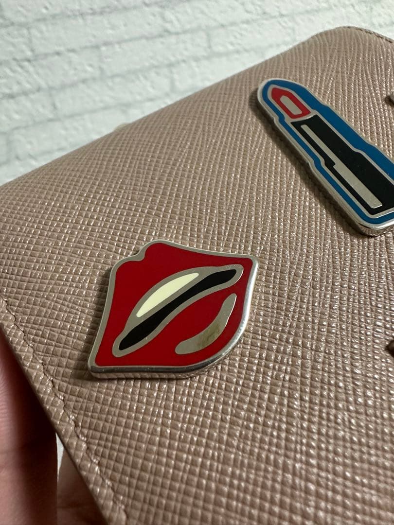 プラダ　PRADA ピンク ベージュ　サフィアーノ