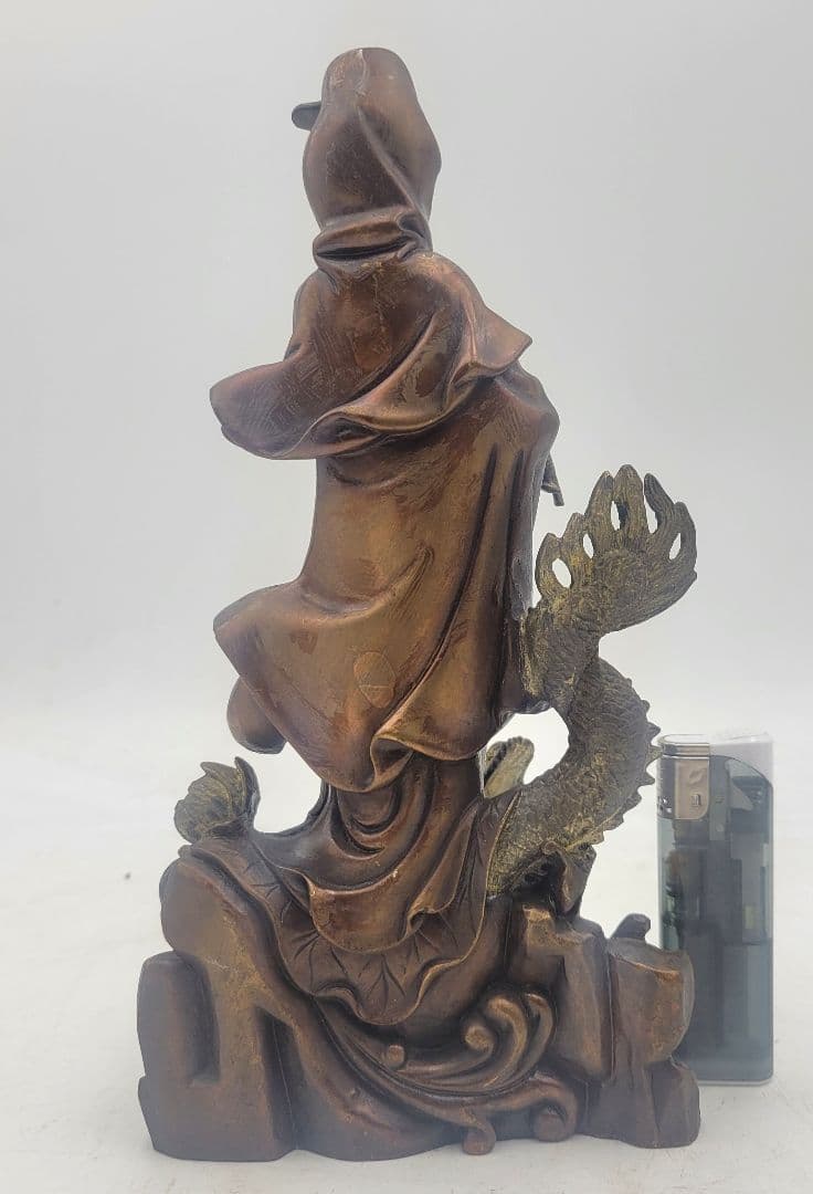 銅製　龍頭観音　仏像　観音像　金属工芸