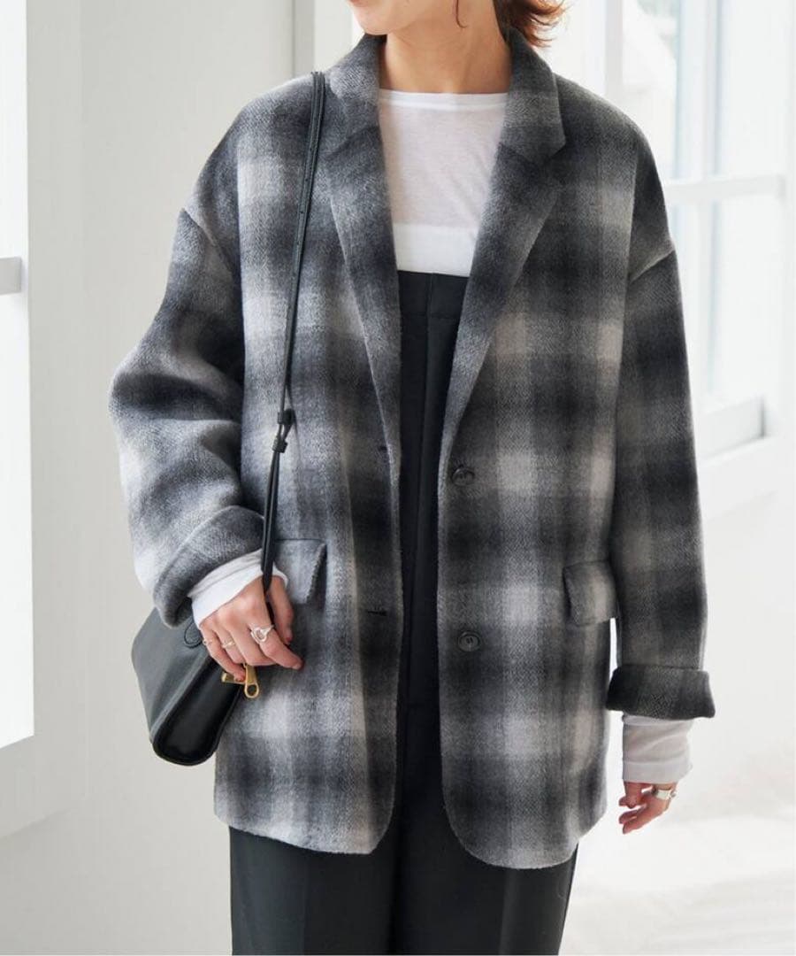 【Spick and Span】未使用タグ付ウールミックスリバージャケット 38