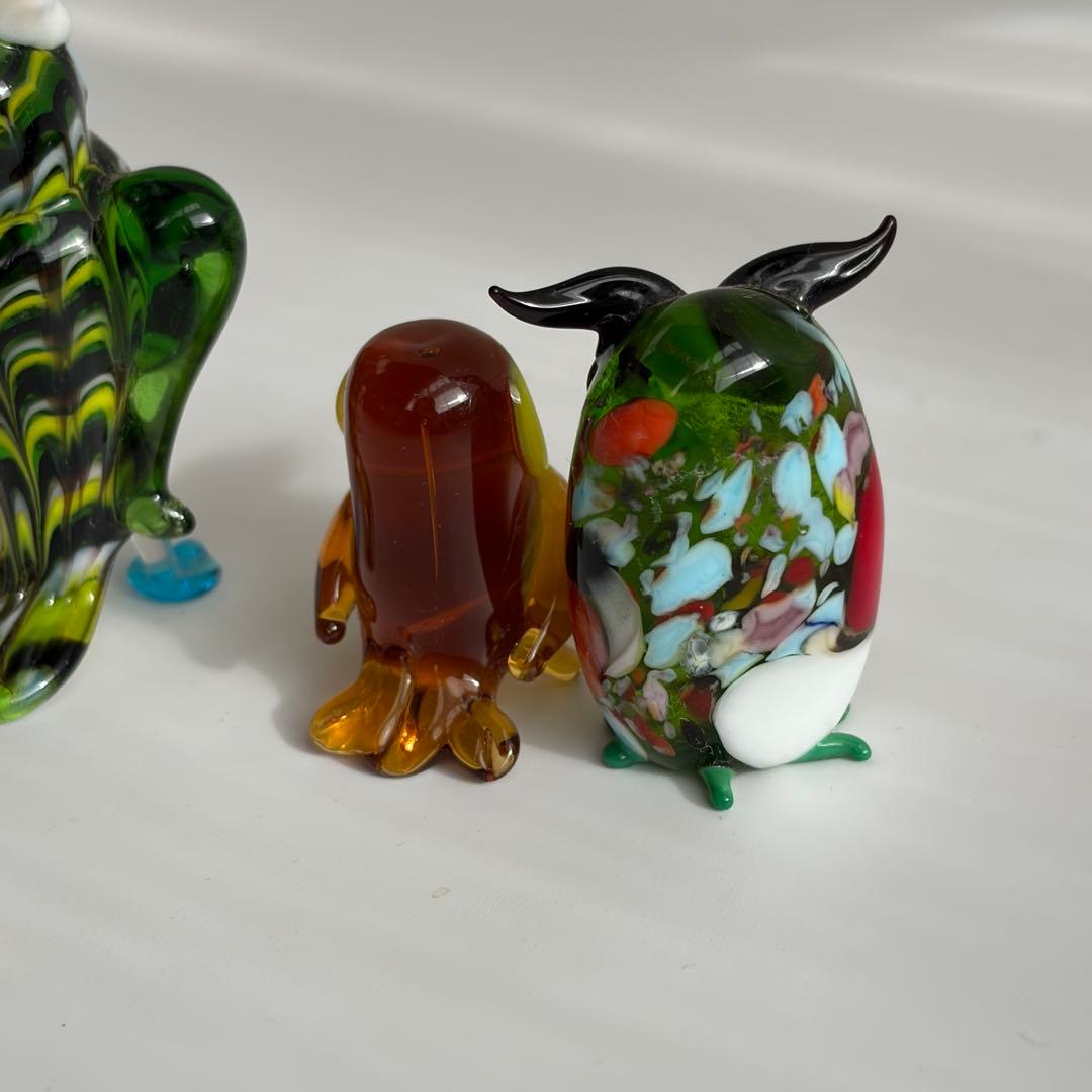 ベネチアングラス　フクロウ　イタリア　ムラーノ島　手づくり　工芸　職人　かわいい