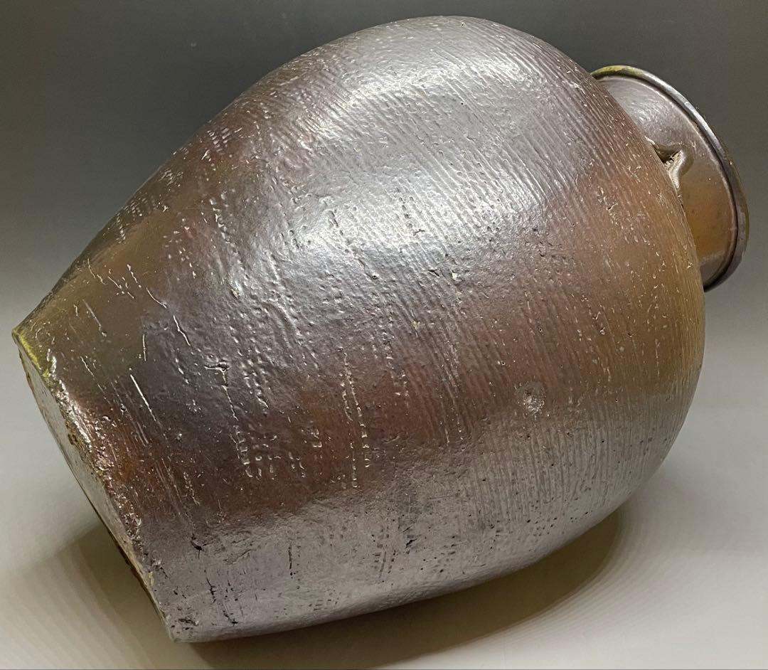 南蛮焼　古南蛮　南蛮壺　南蛮糸目三耳壺　特大36cm 　Y701