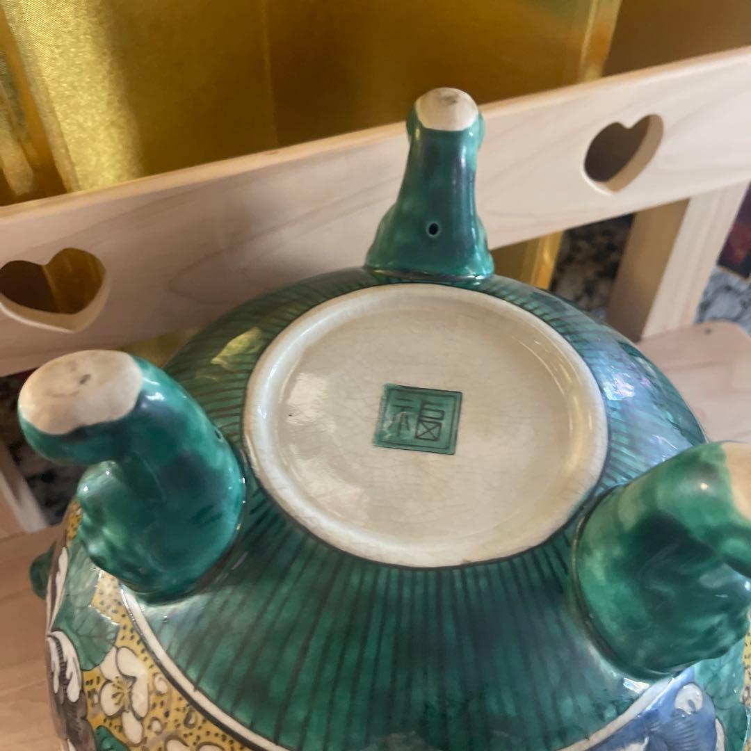 古九谷焼　大型香炉　角福　良品　　店じまいSALE値下