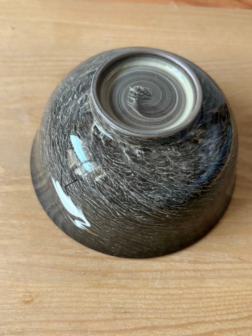 長崎県無形文化財　十三代？ 横石臥牛　現川焼 白鷺 茶碗