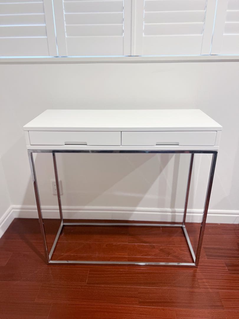 展示品 大塚家具 コンソールテーブル 白 机 80cm 高級家具
