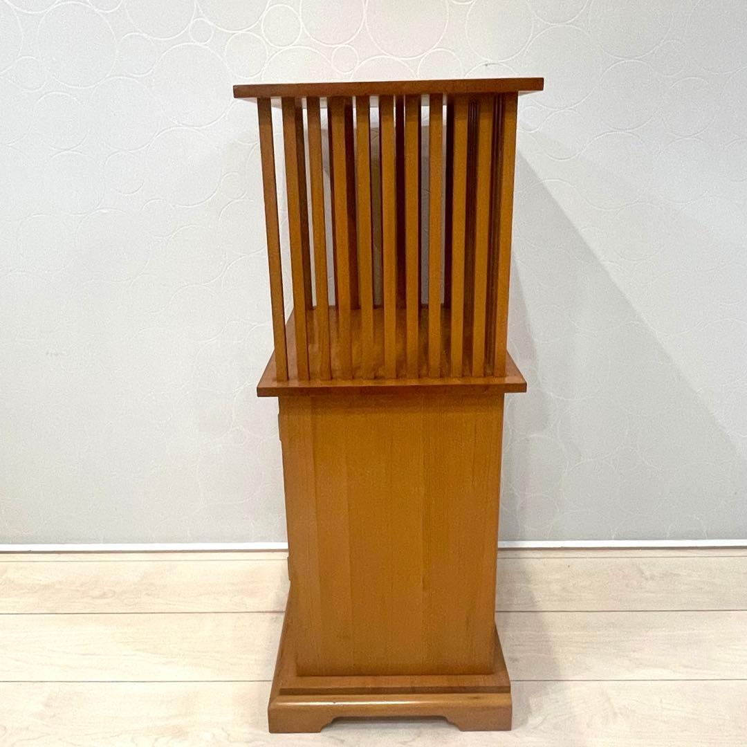 格子キャビネット 無垢材 神棚台 飾り棚 小物収納 和モダン 高級天然木