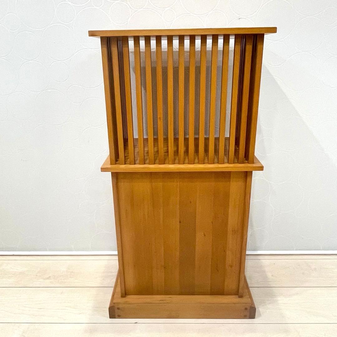 格子キャビネット 無垢材 神棚台 飾り棚 小物収納 和モダン 高級天然木