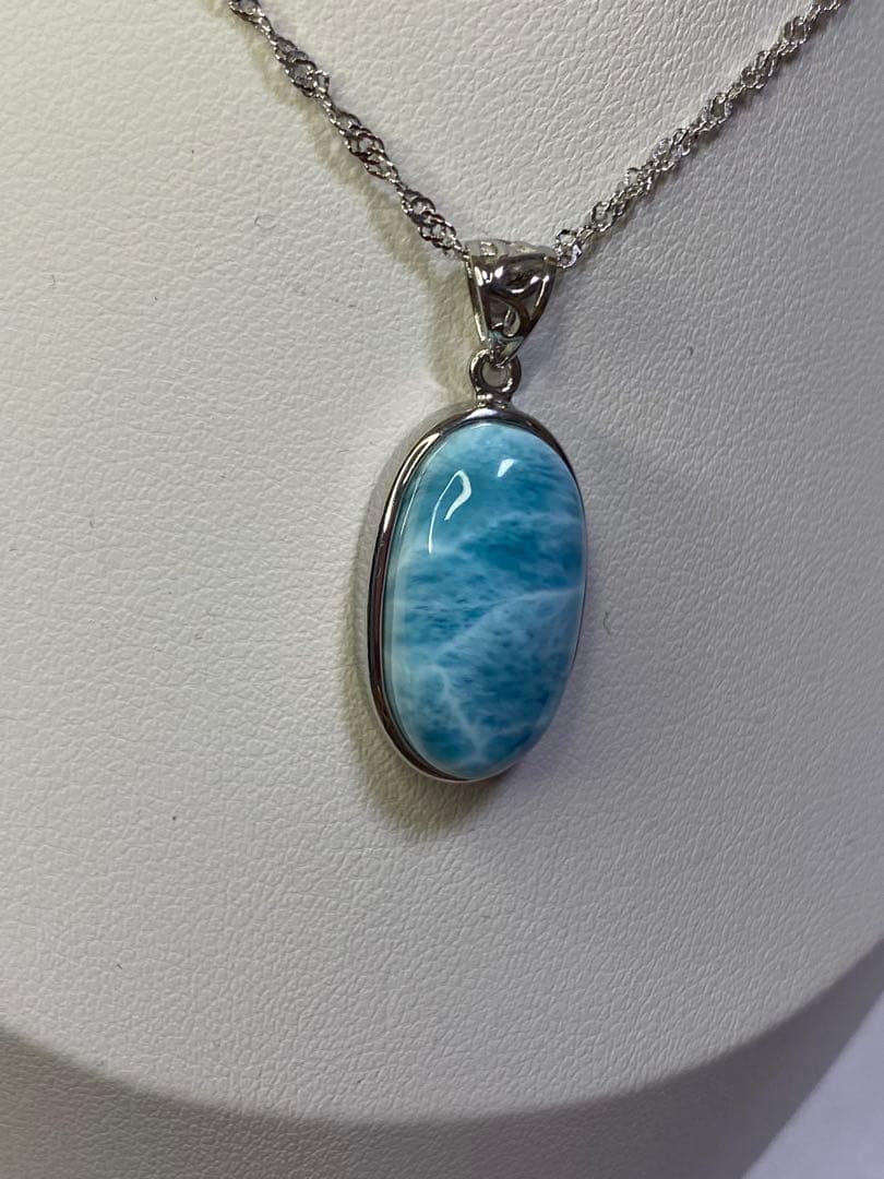 ラリマー　高品質　s925シルバー ペンダントトップ　ドミニカ共和国産