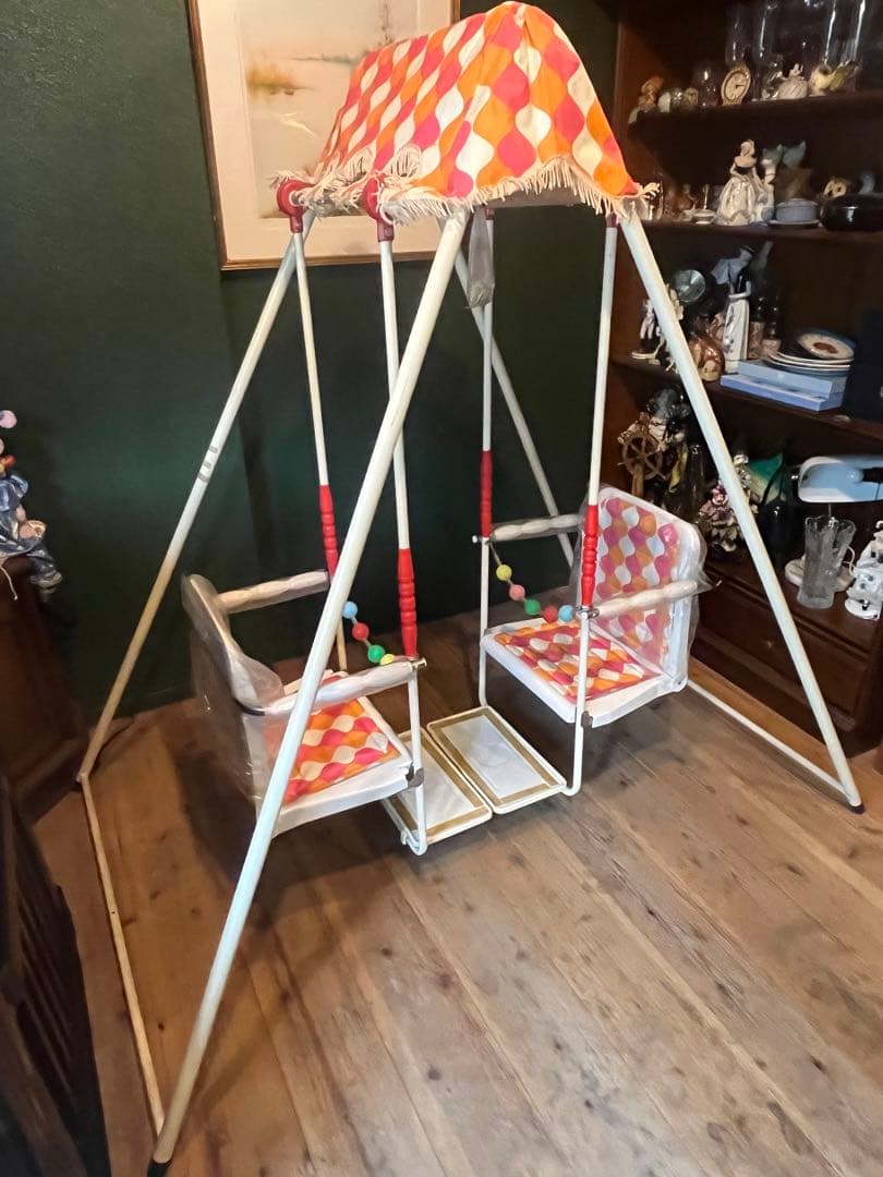 対面式 ブランコ ガーデン レトロポップ 昭和レトロ 当時物 インテリア
