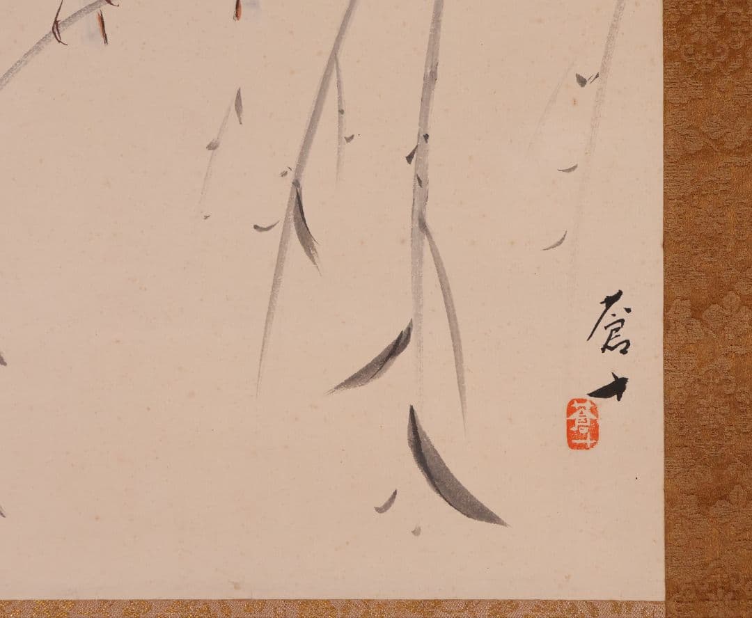 【真作】日本画 前川蒼十 雀図 鳥 紙本 掛軸 石川県小松出身画家 MB150