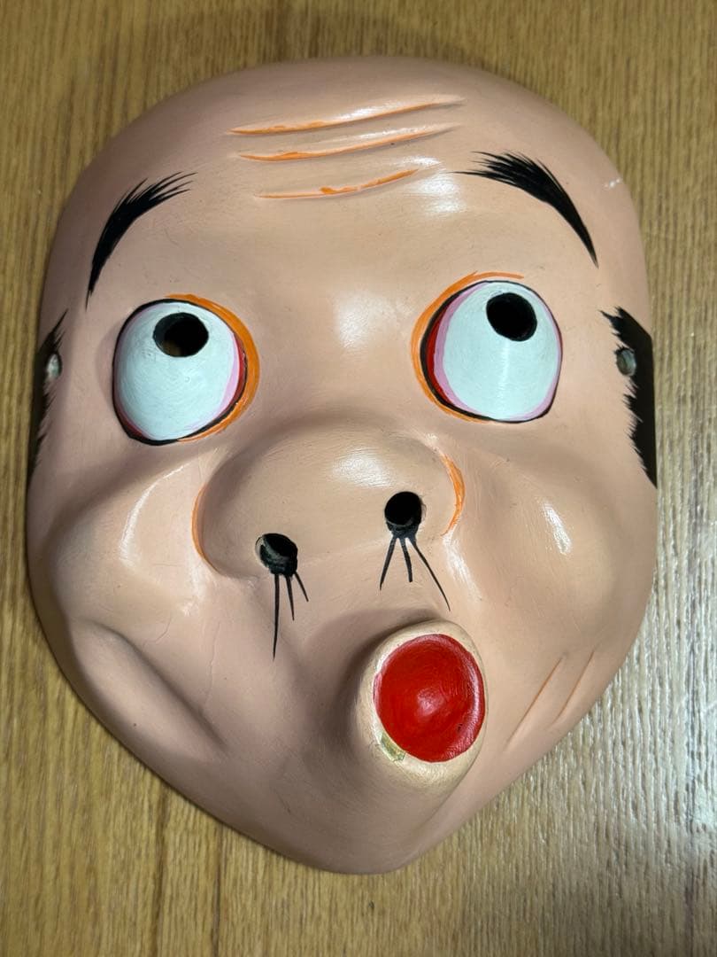【手彫り】神楽面　お囃子　ひょっこ　お面