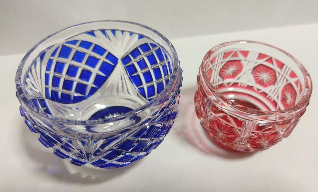 美品☆薩摩切子 小付鉢 （切子 江戸切子 薩摩切子）