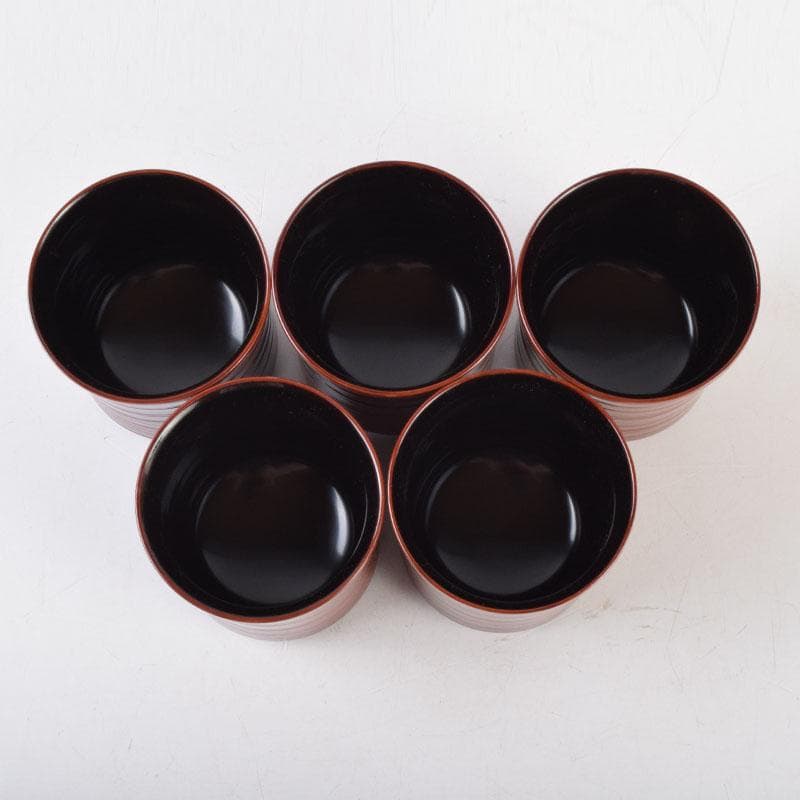 ジャンジャンブル 　慶峯造　南天蒔絵　御箸洗　五客　共箱　C　8791