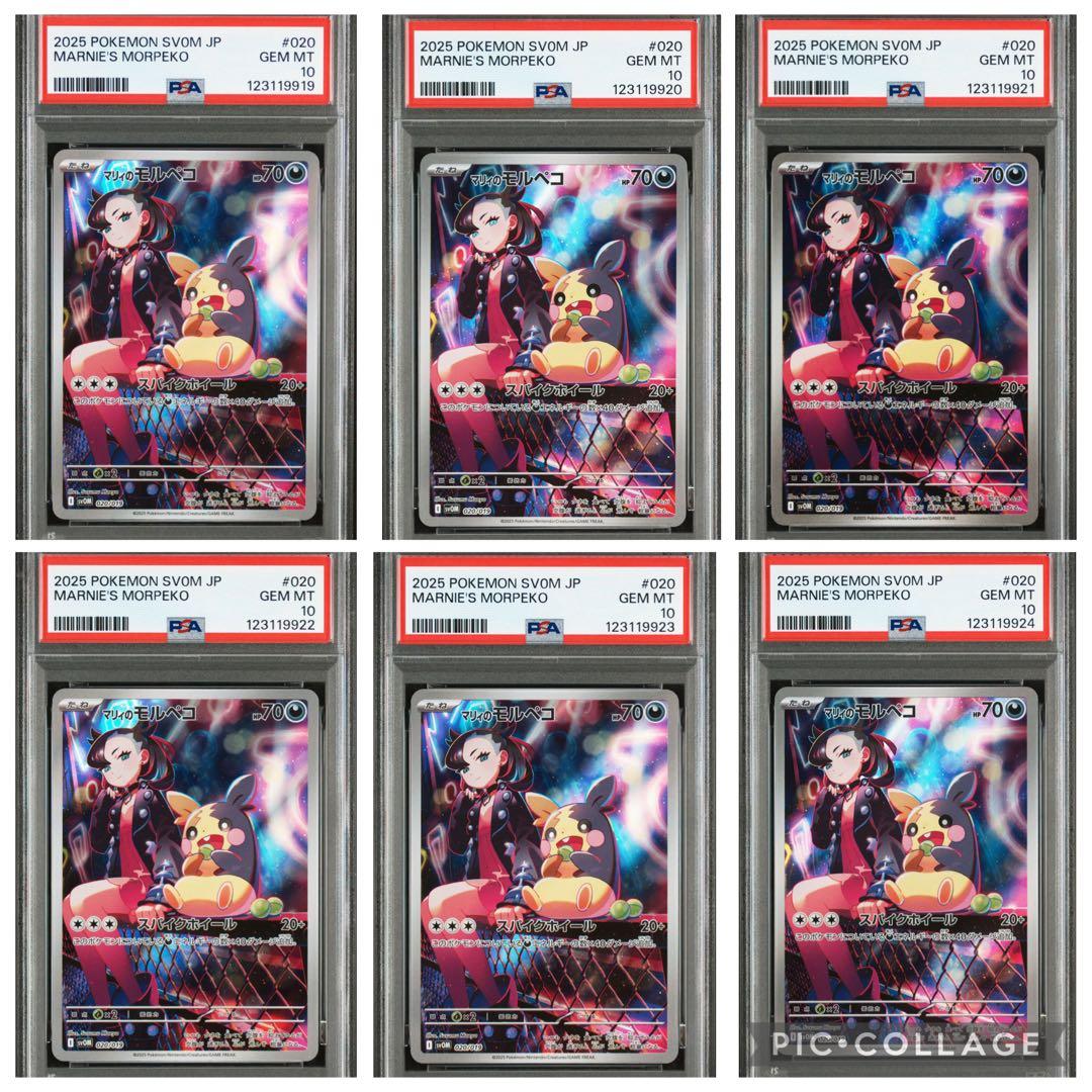 ポケモンカード マリィのモルペコ ar PSA10 6連番