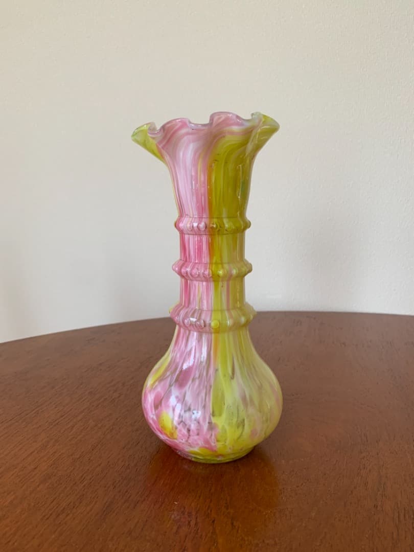 フランス製　吹きガラス花瓶