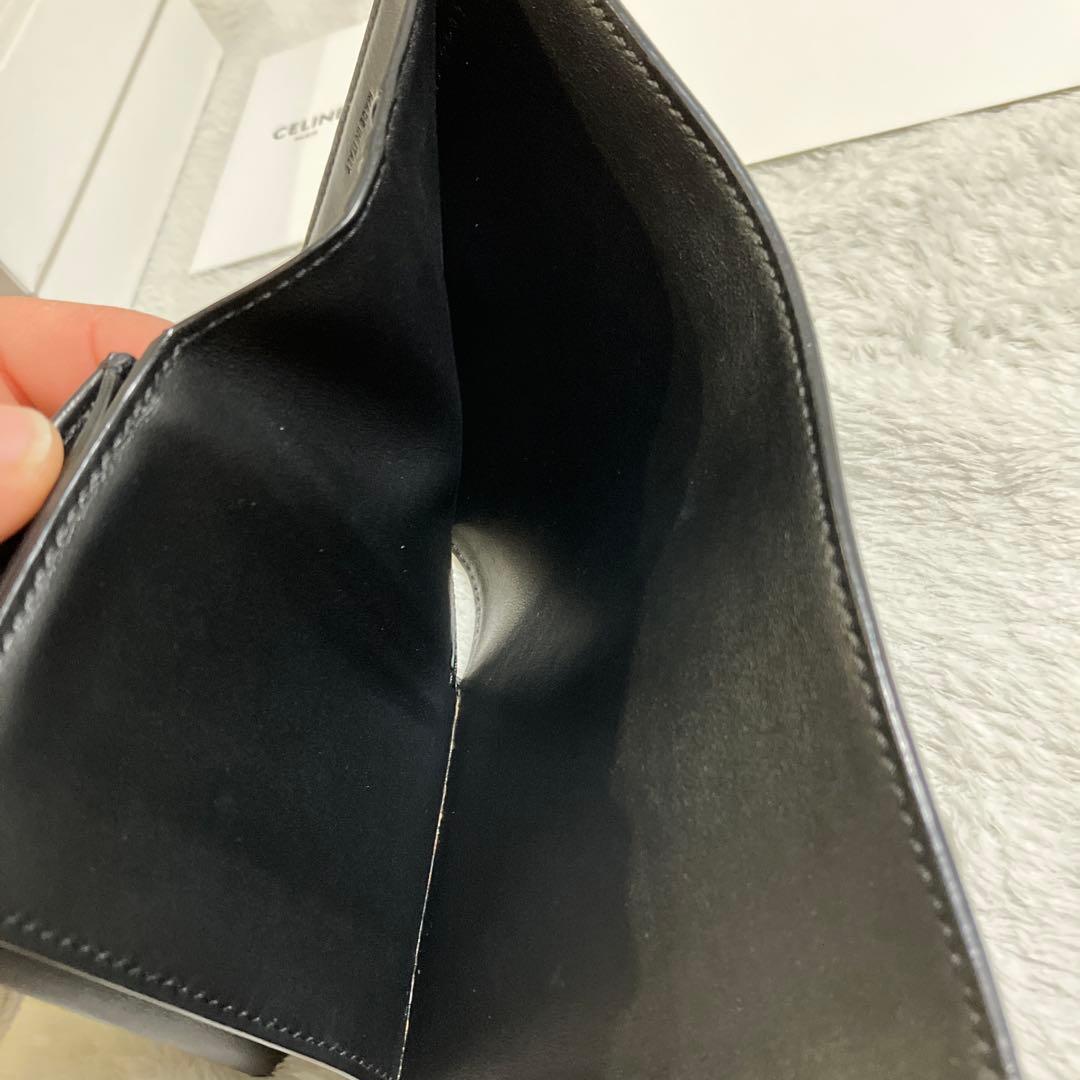 CELINE トリオンフ　三つ折り財布　ブラック