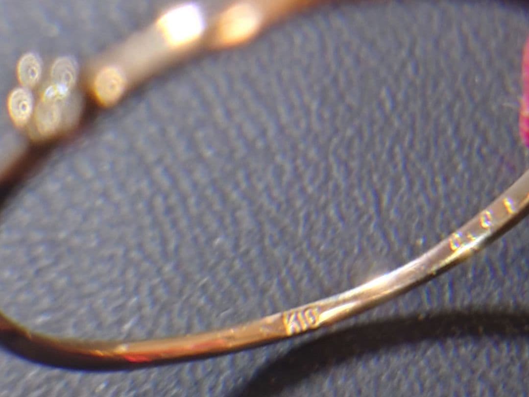 K10 12号 天然ダイヤ 指輪 リング ピンクゴールドピンキーリング