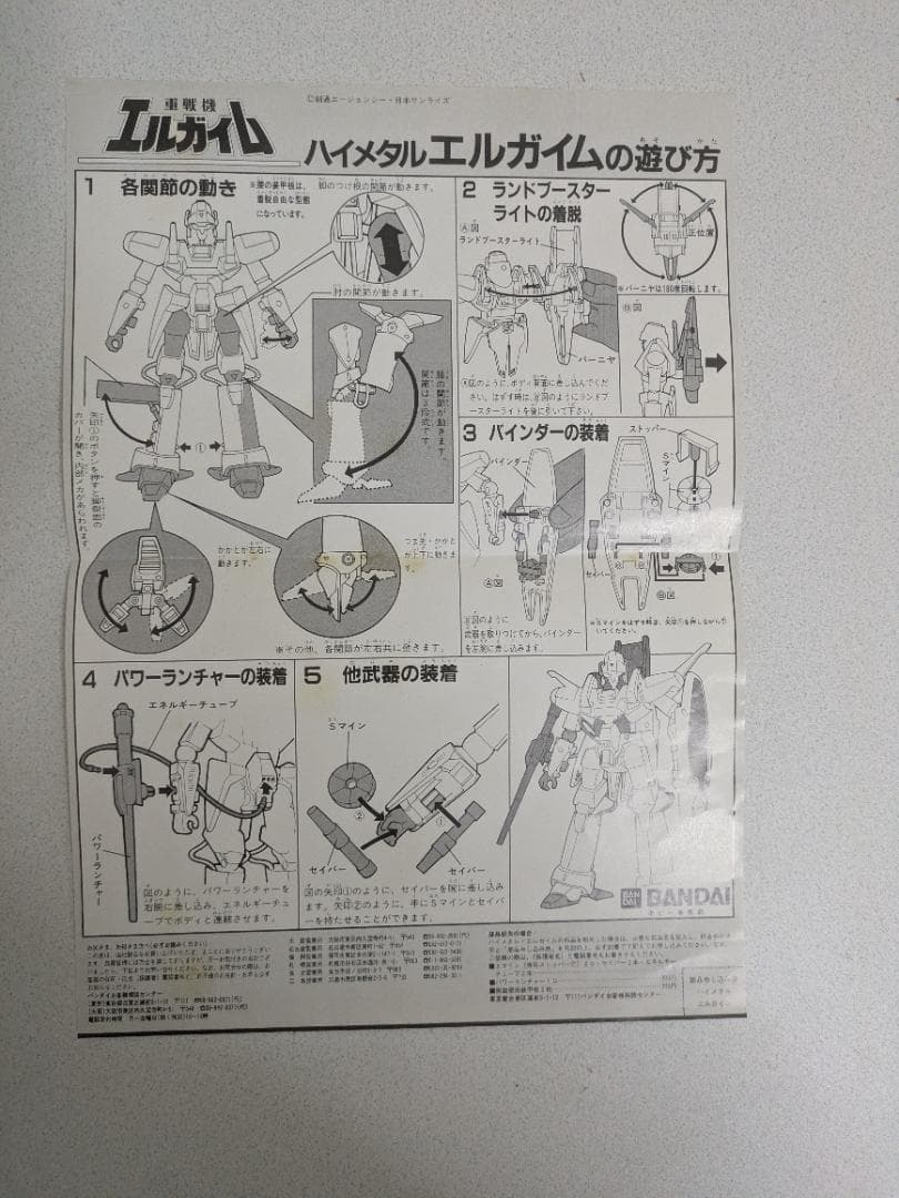 【未使用】HI-L 重戦機エルガイム 1/100 スケール バンダイ