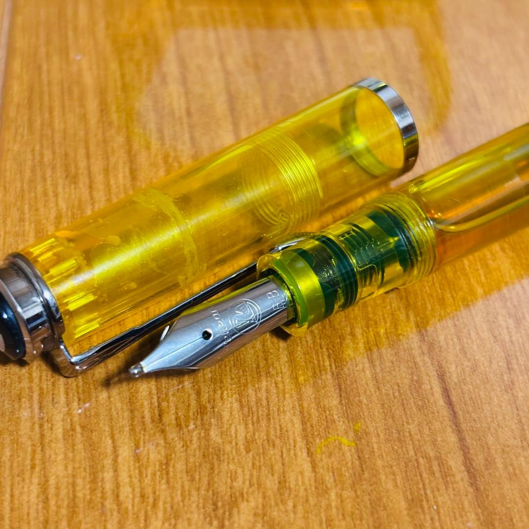 ペリカン 万年筆 M205 DUO イエローデモンストレーター インク付