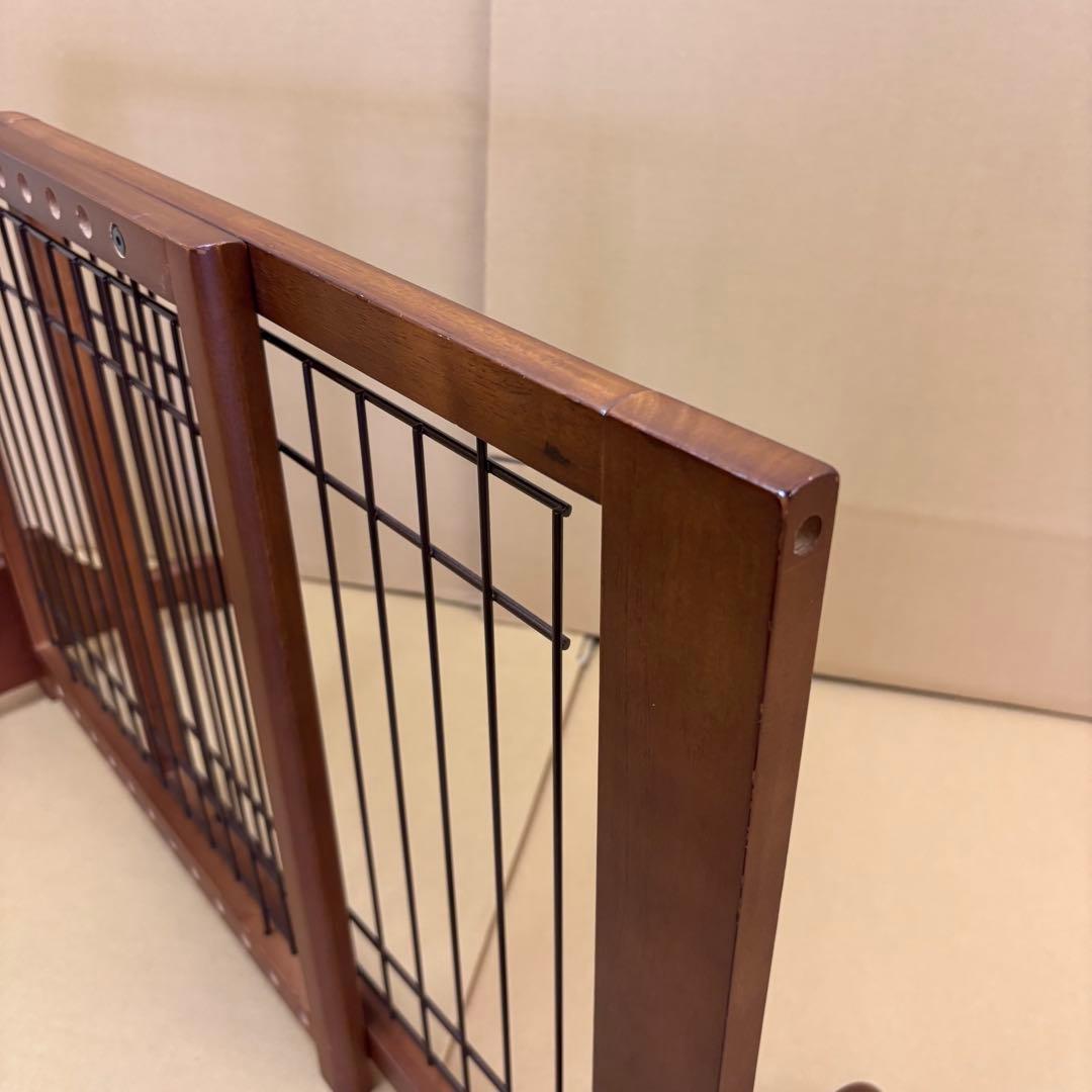 Petio 木製置くだけゲート ダークブラウン