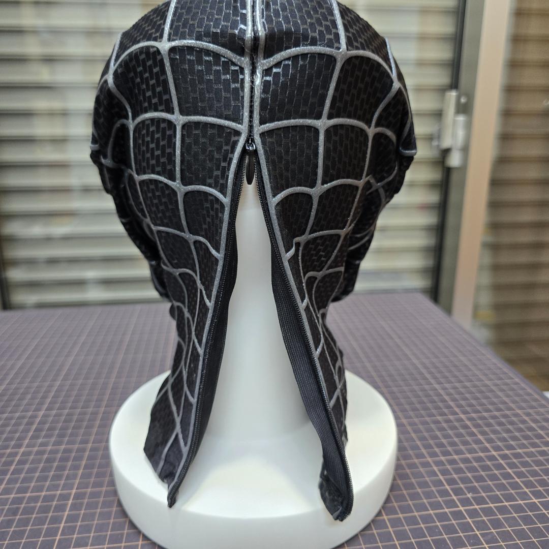 スパイダーマン　マスク　コスプレ　1/1サイズ　 3D シェルマスク　black