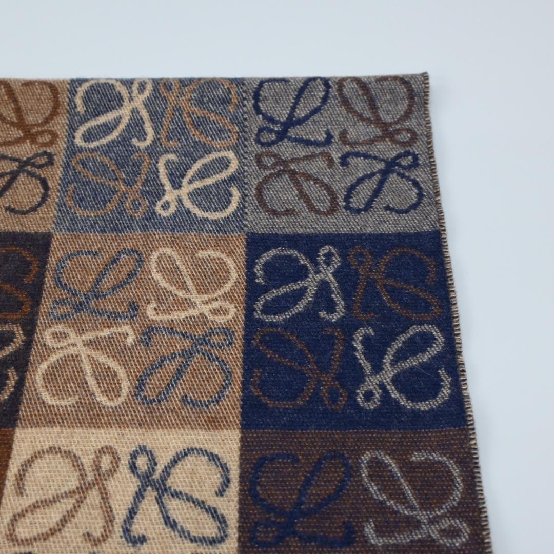 ■ 47978★LOEWE ロエベ マフラー アナグラム柄 カシミヤ90%