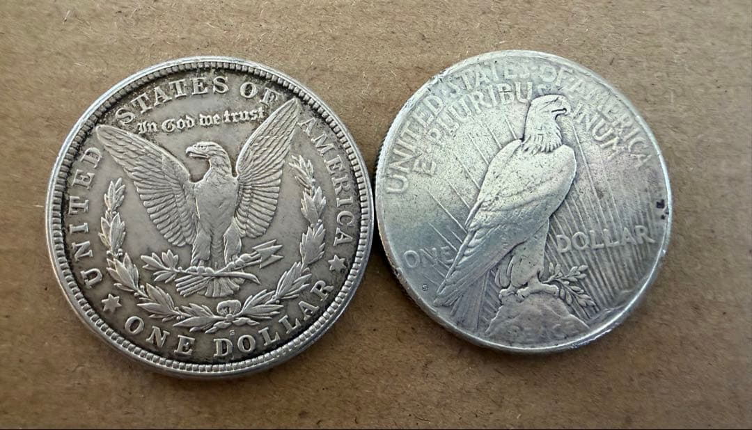 モルガンダラー　ピースダラー　２枚セット　アメリカ　1ドル　銀貨