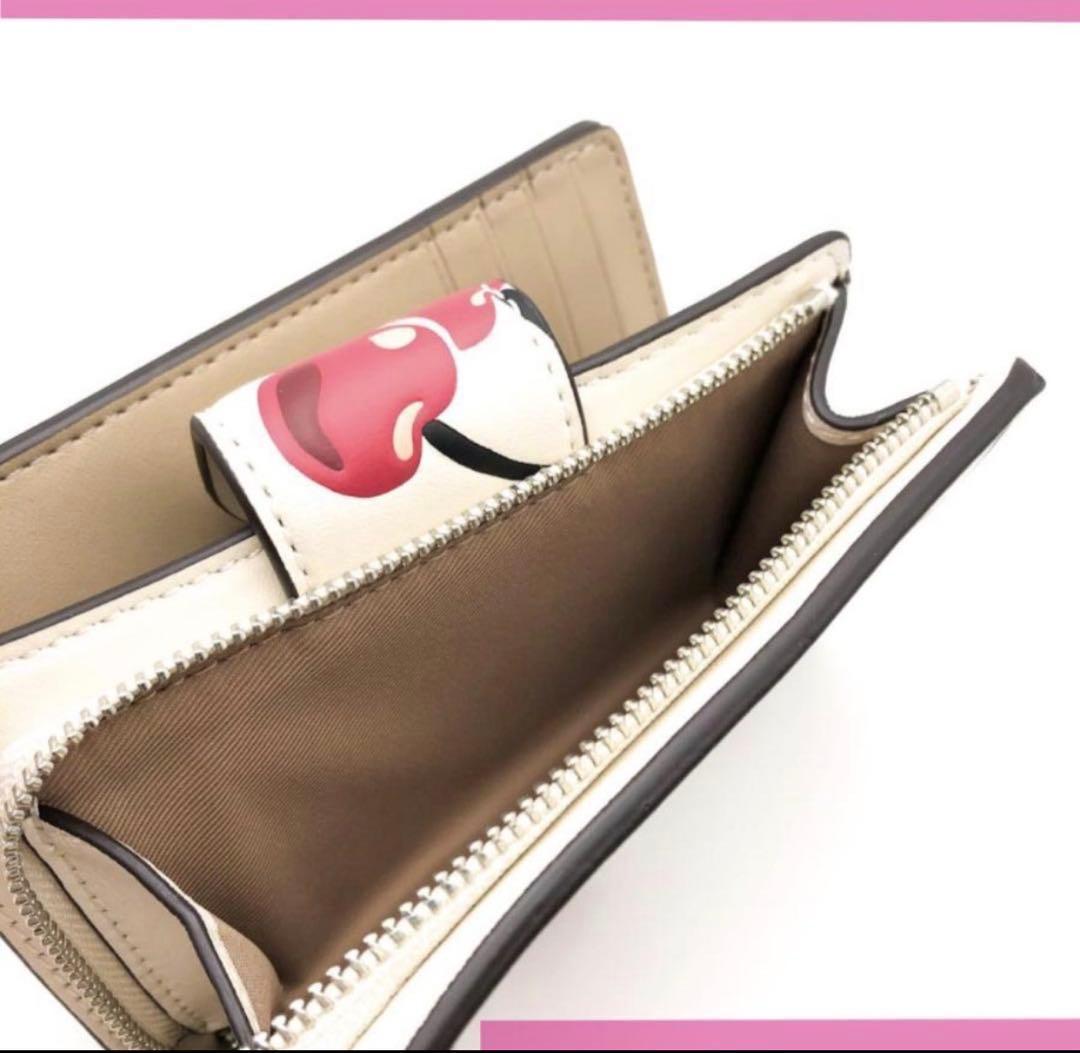 コーチ レザー財布 COACH チェリー プリント さくらんぼ 二つ折り財布