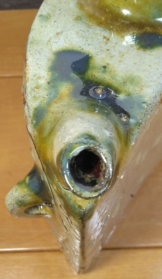 人間国宝 金城次郎 海老紋抱瓶 栞 共箱 美品 壺屋焼 壷屋焼 やちむん