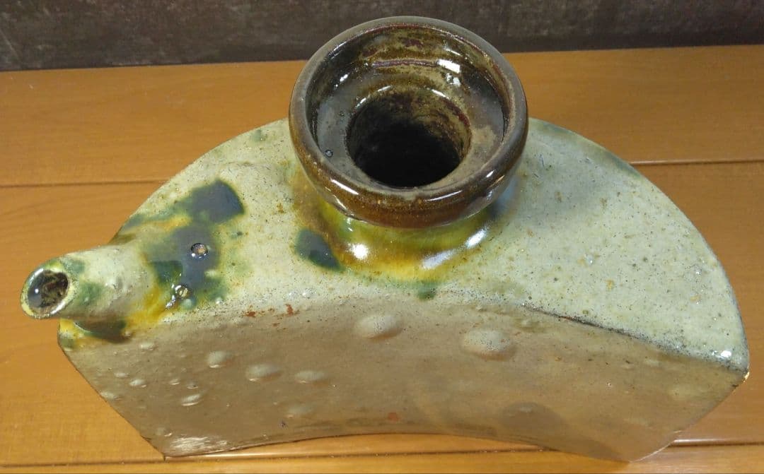 人間国宝 金城次郎 海老紋抱瓶 栞 共箱 美品 壺屋焼 壷屋焼 やちむん